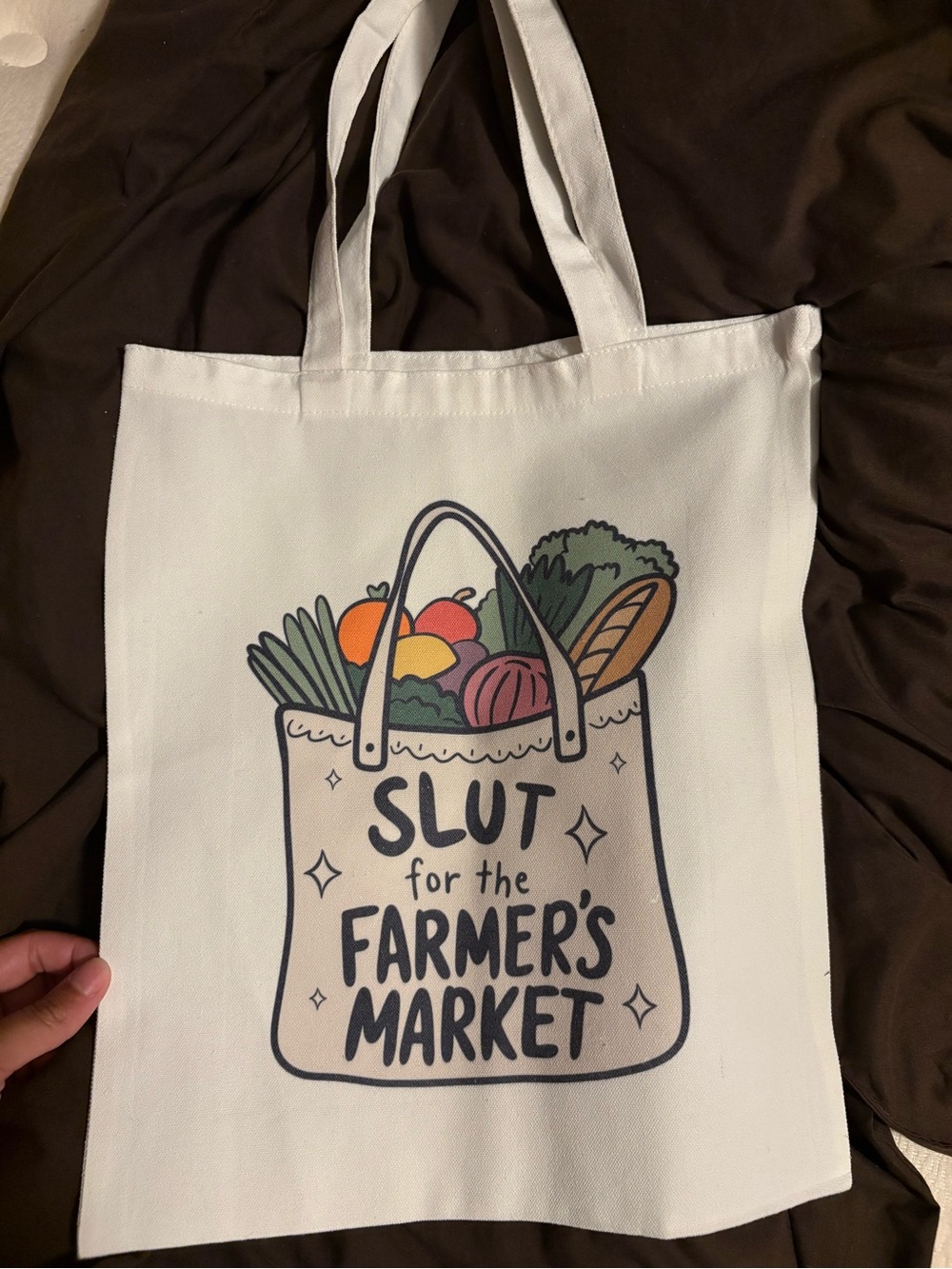 White Farmer's Market Graphic Tote Bag
